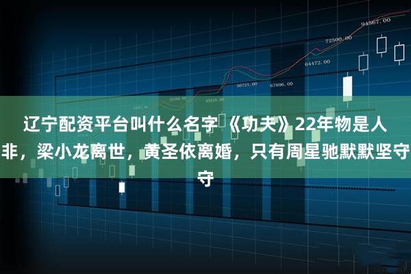 辽宁配资平台叫什么名字 《功夫》22年物是人非，梁小龙离世，黄圣依离婚，只有周星驰默默坚守
